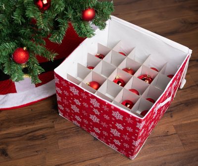Image showing 6 th DII Snowflake Print Ornament Storage Bin