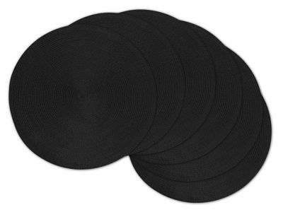 DII Round Polypropylene Woven Place Mats, 6 pc.
