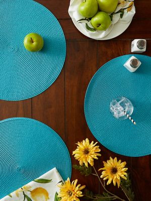 Image showing  Round Woven Polypropylene Place Mats, 15 in., 6-Pack