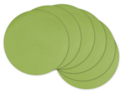 DII Round Woven Polypropylene Place Mats, 15 in., 6-Pack