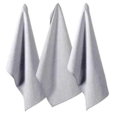 Zingz & Thingz Solid Chambray Dish Towel Set, 3 pc.