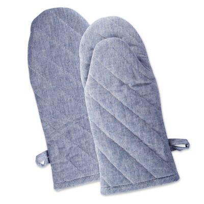 Zingz & Thingz Solid Chambray Oven Mitt Set, 2 pc.