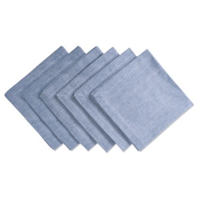 DII Solid Chambray Cloth Napkin Set, 20 in. x 20 in., 6 pc.