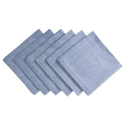 Zingz & Thingz Solid Chambray Cloth Napkin Set, 20 in. x 20 in., 6 pc.