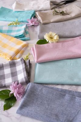 Image showing  Solid Chambray Cloth Napkin Set, 20 in. x 20 in., 6 pc.