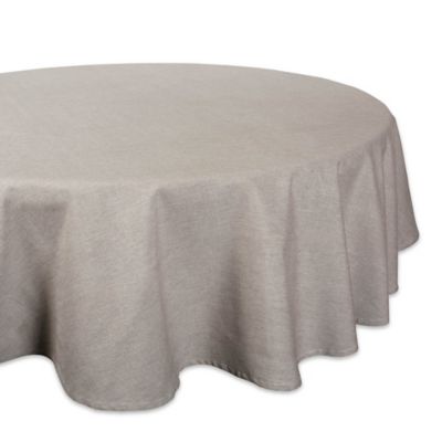 DII Solid Chambray Round Tablecloth, 70 in., Cotton