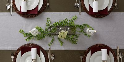 Image showing 7 th DII Solid Chambray Table Runner