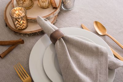 Image showing  Solid Chambray Cloth Napkin Set, 20 in. x 20 in., 6 pc.