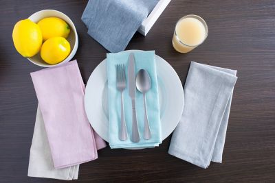 Image showing 5 th DII Solid Chambray Tablecloth, 60 in. x 104 in.