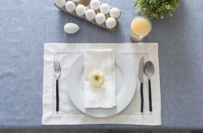 Image showing 7 th DII Solid Chambray Tablecloth, 60 in. x 104 in.