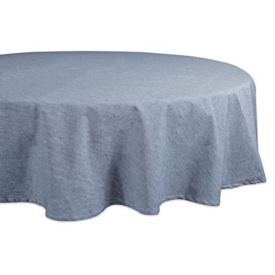 DII Solid Chambray Round Tablecloth, 70 in., Cotton