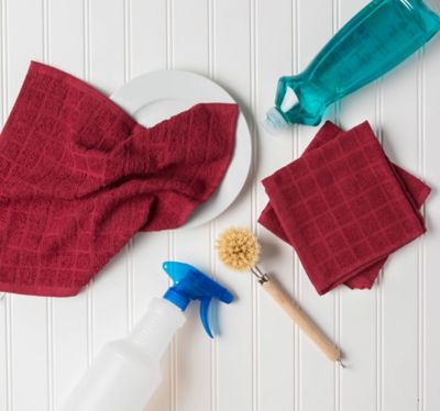 Image showing  Solid Windowpane Terry Dish Cloth Set, 12 in. x 12 in., 6 pc.