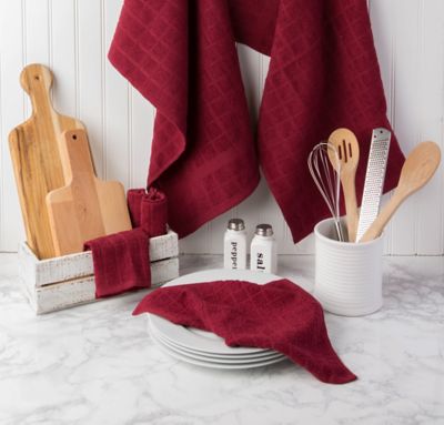 Image showing  Solid Windowpane Terry Dish Cloth Set, 12 in. x 12 in., 6 pc.