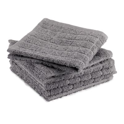Image showing  Solid Windowpane Terry Dish Cloth Set, 12 in. x 12 in., 6 pc.