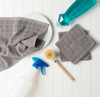 Image showing  Solid Windowpane Terry Dish Cloth Set, 12 in. x 12 in., 6 pc.