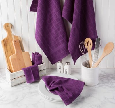 Image showing  Solid Windowpane Terry Dish Cloth Set, 12 in. x 12 in., 6 pc.