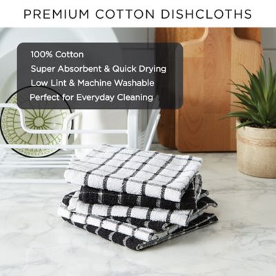 Image showing 5 th DII Solid Windowpane Terry Dish Cloth Set, 12 in. x 12 in., 6 pc.