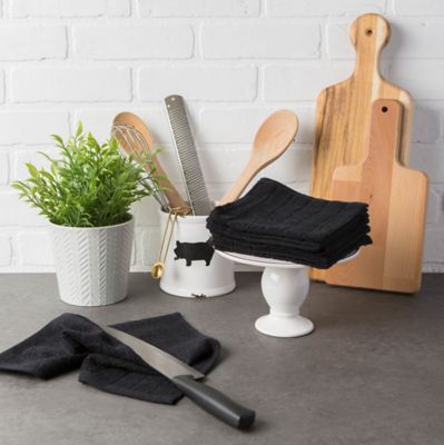 Image showing  Solid Windowpane Terry Dish Cloth Set, 12 in. x 12 in., 6 pc.