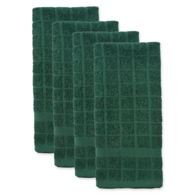 Image showing  Solid Windowpane Terry Dish Towel Set, 16 in. x 26 in., 4 pc.