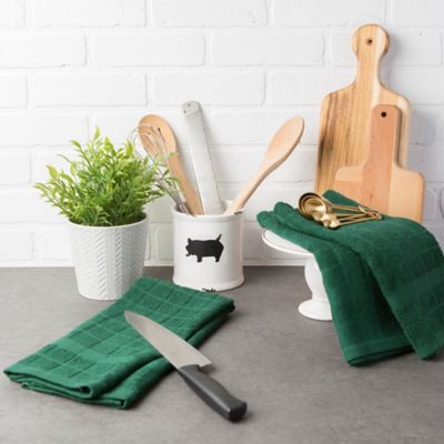 Image showing  Solid Windowpane Terry Dish Towel Set, 16 in. x 26 in., 4 pc.