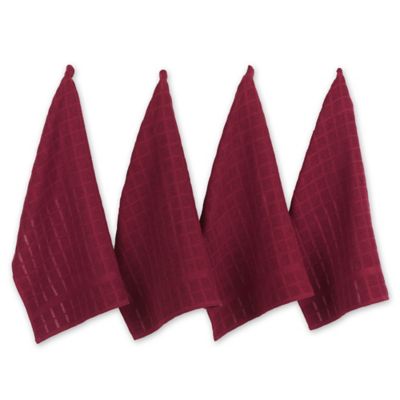 Image showing  Solid Windowpane Terry Dish Towel Set, 16 in. x 26 in., 4 pc.