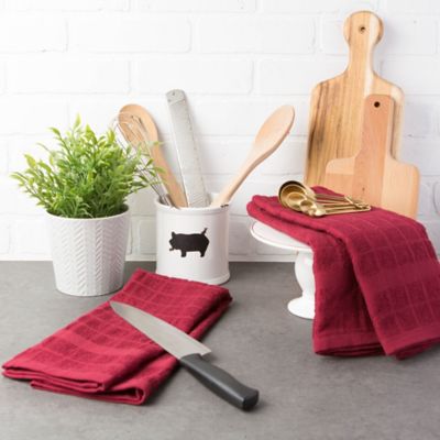 Image showing  Solid Windowpane Terry Dish Towel Set, 16 in. x 26 in., 4 pc.