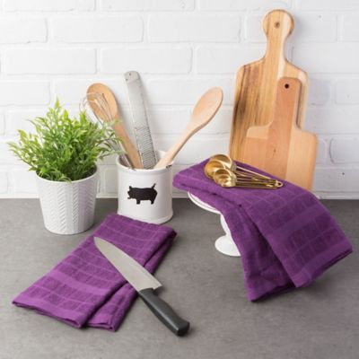 Image showing  Solid Windowpane Terry Dish Towel Set, 16 in. x 26 in., 4 pc.