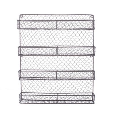 DII 4-Tier Chicken Wire Spice Rack, 17 in. x 2.25 in. x 21 in., 2 in. D Shelf, 5.6 in. Between Shelves