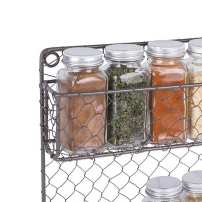 Image showing  2-Tier Chicken Wire Spice Rack, 9.5 in. x 2.25 in. x 10 in., 2 in. D Shelf, 5.6 in. Between Shelves