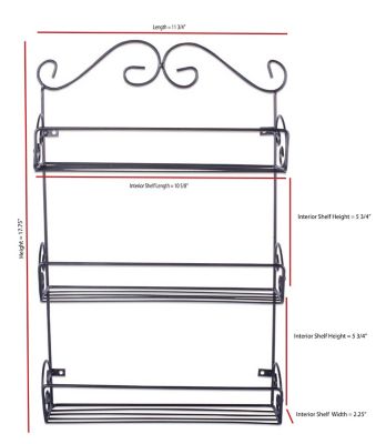 Zingz & Thingz Pantry Spice Rack, 11.1 in. L x 2.5 in. D x 4.33 in. H