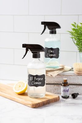 Image showing  16 oz. Clear Glass Bottles, 2.5 in. Diameter, 6.75 in. H, 8.25 in. H with Sprayer, 2-Pack