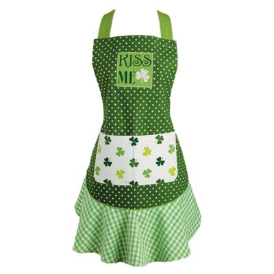 Zingz & Thingz Kiss Me St Patty's Day Ruffle Apron