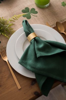 Image showing  Shamrock Printed Jute Table Runner