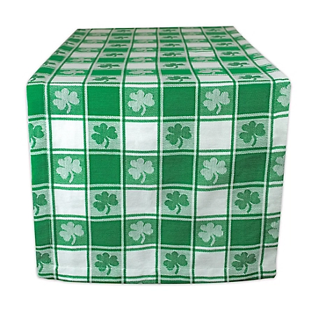 Zingz & Thingz Shamrock Woven Checkered Table Runner, 14 in. x 72 in.
