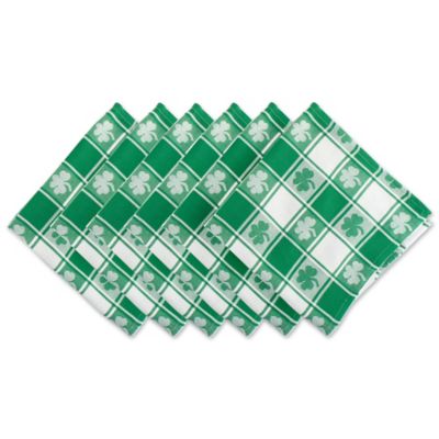Image showing  Shamrock Woven Checkered Napkin, 20 in. x 20 in.