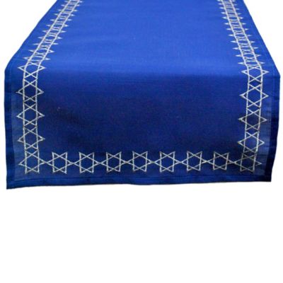 Zingz & Thingz Embroidered Star of David Table Runner