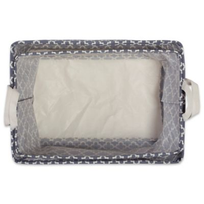 Image showing  PE-Coated Lattice Rectangle Cotton/Poly Laundry Bins, 2-Pack, Gray-Large 10.5x17.5x10