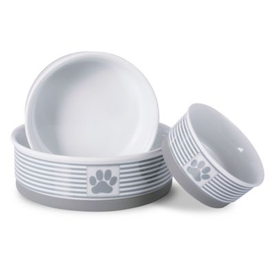 Image showing  Paw Patch Striped Dishwasher Safe Porcelain Pet Bowls, 2-Bowls