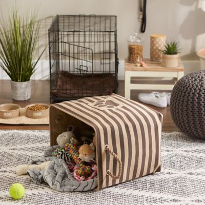 Image showing 5 th Bone Dry Striped with Paw Patch Rectangular Polyester Pet Storage Bin, 15 in. x 18 in. x 18 in.