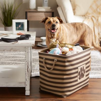 Image showing 6 th Bone Dry Striped with Paw Patch Rectangular Polyester Pet Storage Bin, 15 in. x 18 in. x 18 in.