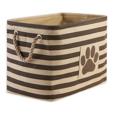 Image showing  Striped with Paw Patch Rectangular Polyester Pet Storage Bin, 15 in. x 18 in. x 18 in.