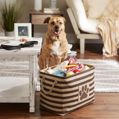 Image showing 5 th Bone Dry Striped with Paw Patch Rectangular Polyester Pet Storage Bin, 15 in. x 18 in. x 18 in.