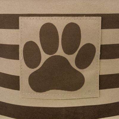 Image showing  Striped with Paw Patch Round Polyester Pet Storage Bin, 15 x 18 x 18in., Brown