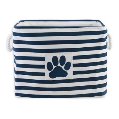 Image showing  Striped with Paw Patch Rectangular Polyester Pet Storage Bin, 15 in. x 18 in. x 18 in.