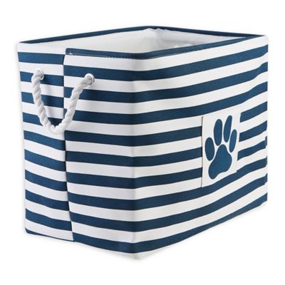 Image showing  Striped with Paw Patch Rectangular Polyester Pet Storage Bin, 15 in. x 18 in. x 18 in.