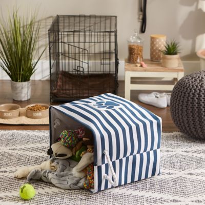 Image showing 5 th Bone Dry Striped with Paw Patch Rectangular Polyester Pet Storage Bin, 15 in. x 18 in. x 18 in.