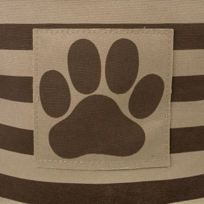Image showing  Striped with Paw Patch Round Polyester Pet Storage Bin, 9 x 12 x 12in., Brown