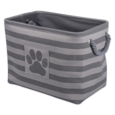 Bone Dry Striped with Paw Patch Rectangular Polyester Pet Storage Bin, 15 in. x 18 in. x 18 in.