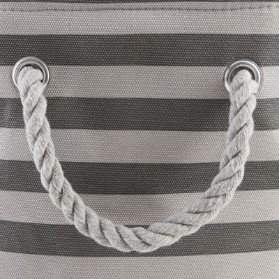 Image showing  Striped with Paw Patch Round Polyester Pet Storage Bin, 12 x 15 x 15in., Gray