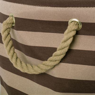 Image showing  Striped with Paw Patch Round Polyester Pet Storage Bin, 12 x 15 x 15in., Brown